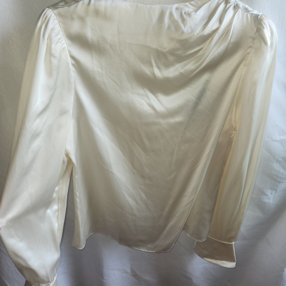Lilysilk Cream Draped Blouse with Elegant Silhouette - Picture 3 of 7